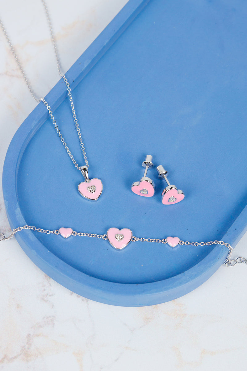 Pink heart bracelet