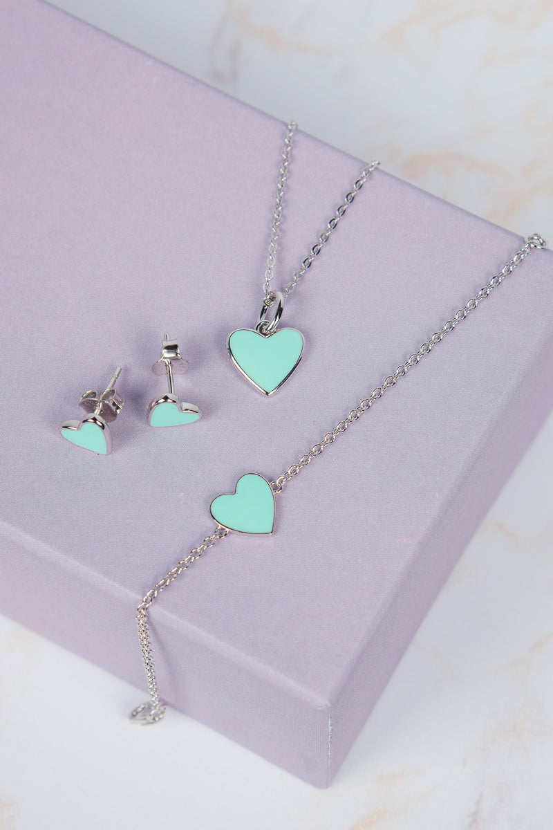 Mint heart bracelet