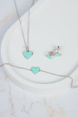 Mint heart bracelet