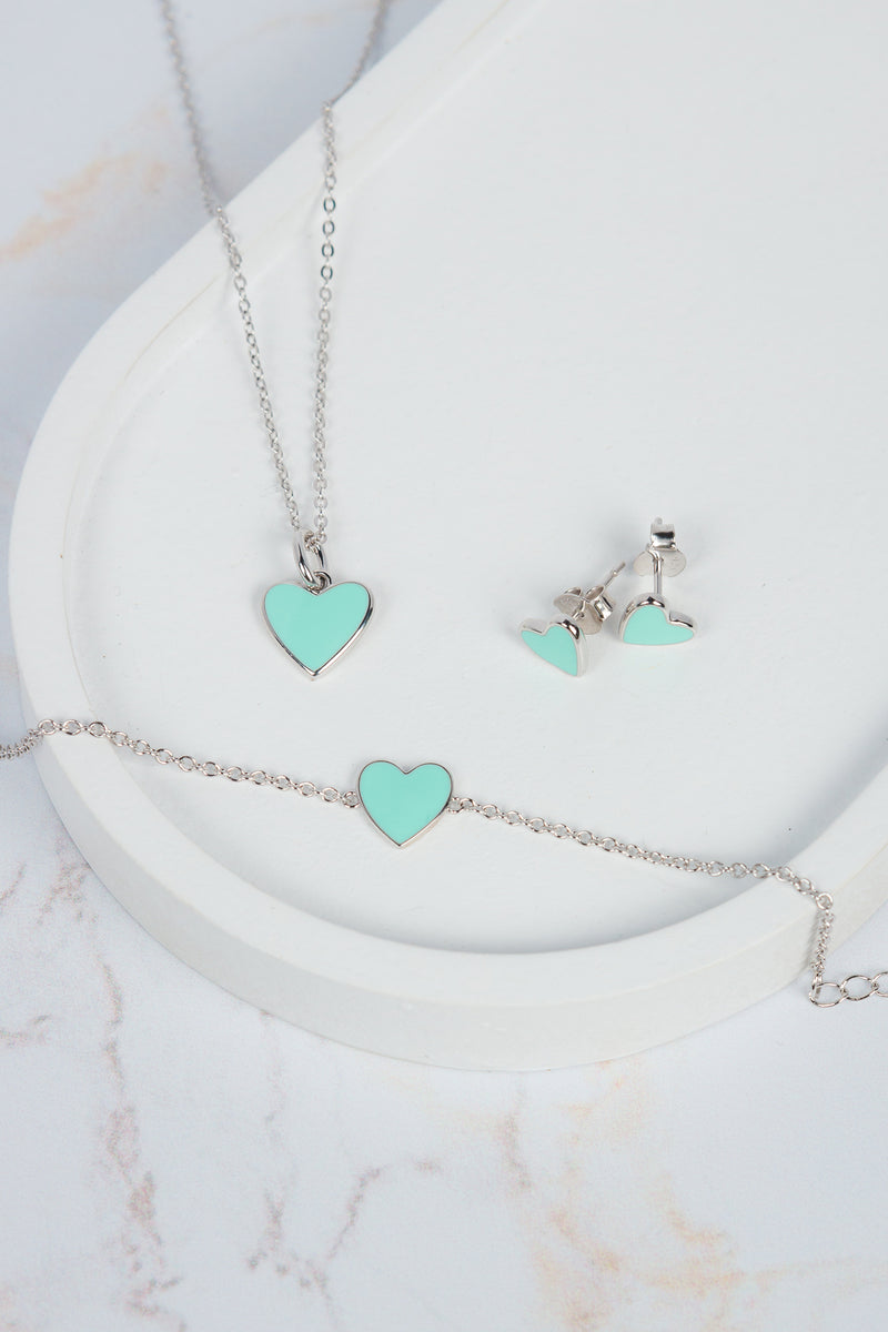 Mint heart bracelet