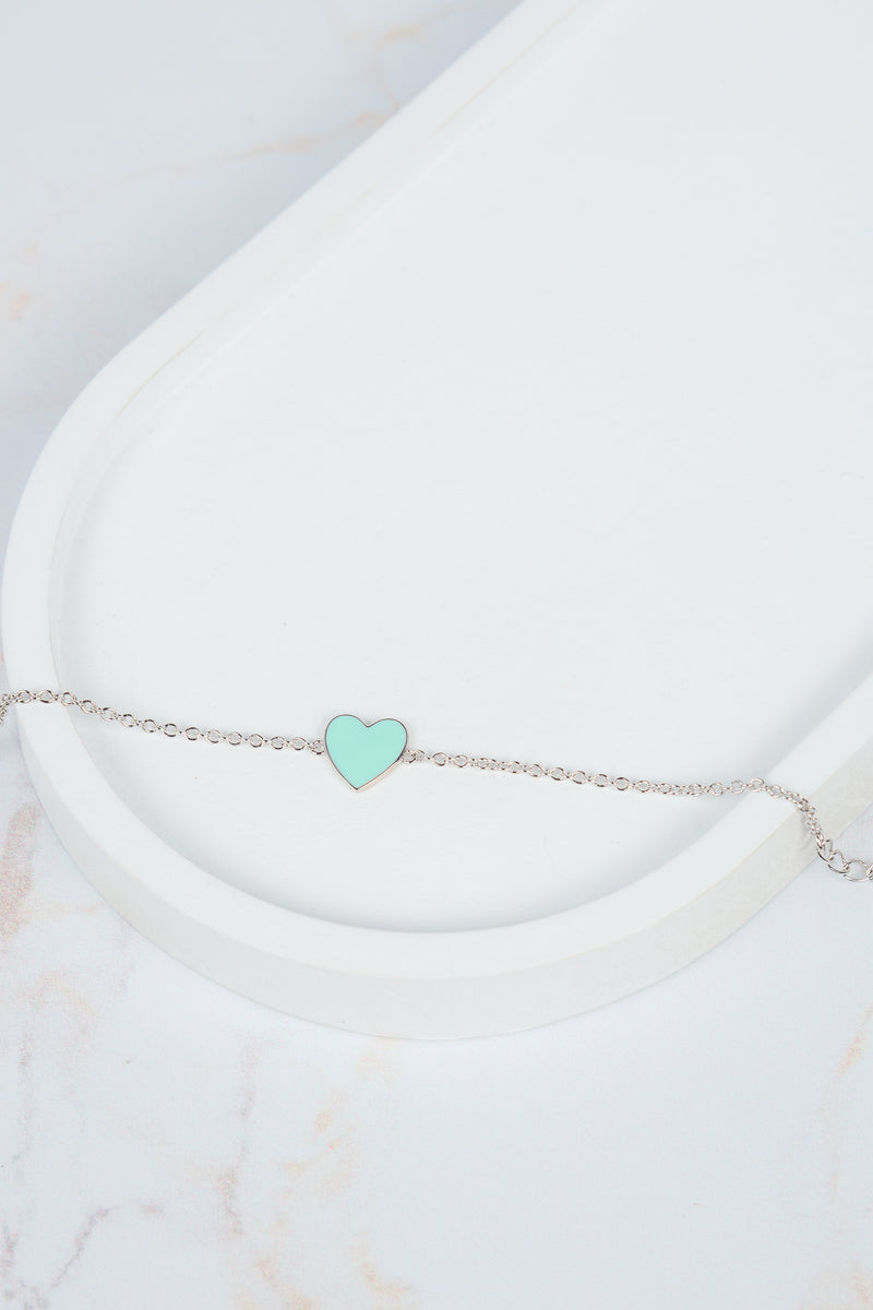 Mint heart bracelet