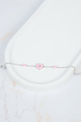 Pink heart bracelet