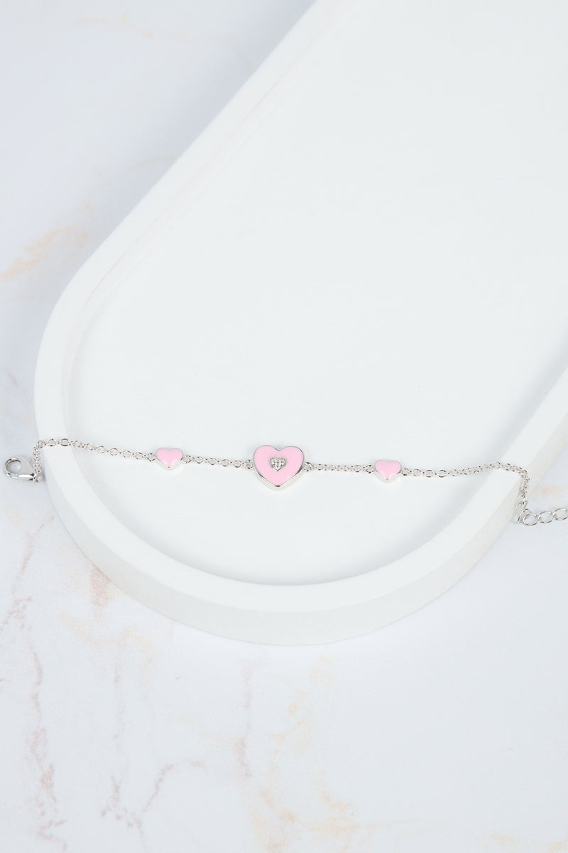 Pink heart bracelet